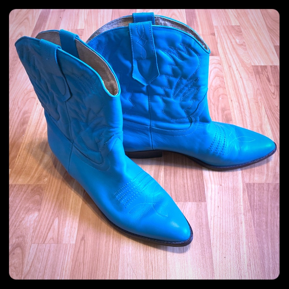 Genuine Leather Teal Brazilian Boots